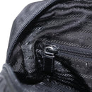 PRADA Hand Bag Nylon Black Silver Auth 165982-23