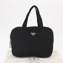 PRADA Hand Bag Nylon Black Silver Auth 165982-12