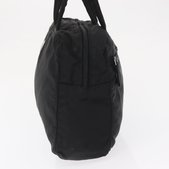 PRADA Hand Bag Nylon Black Silver Auth 165982
