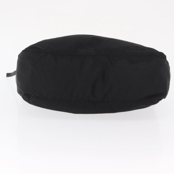 PRADA Hand Bag Nylon Black Silver Auth 165982