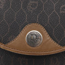 Christian Dior Honeycomb Canvas Shoulder Bag PVC Black Gold Auth 165983-10
