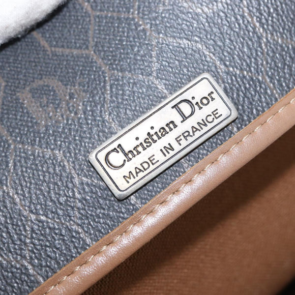 Christian Dior Honeycomb Canvas Shoulder Bag PVC Black Gold Auth 165983