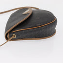 Christian Dior Honeycomb Canvas Shoulder Bag PVC Black Gold Auth 165983-4