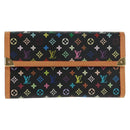 LOUIS VUITTON Multicolor Porte Tresor Long Wallet Black M92658 LV Auth 165985V-2