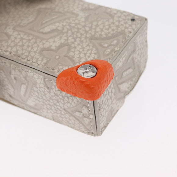 LOUIS VUITTON Monogram Taurillon Climbing Pouch Gray MP3383 LV Auth 165987