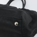 PRADA Hand Bag Nylon Black Silver Auth 165992-16