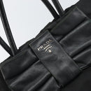 PRADA Hand Bag Nylon Black Silver Auth 165992-17