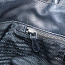 PRADA Hand Bag Nylon Black Silver Auth 165992-21