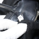 PRADA Hand Bag Nylon Black Silver Auth 165992-11