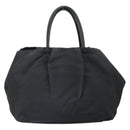 PRADA Hand Bag Nylon Black Silver Auth 165992-2