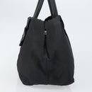 PRADA Hand Bag Nylon Black Silver Auth 165992-3
