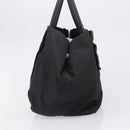 PRADA Hand Bag Nylon Black Silver Auth 165992-4
