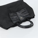 PRADA Hand Bag Nylon Black Silver Auth 165992-6