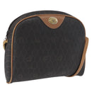 Christian Dior Honeycomb Canvas Shoulder Bag PVC Black Gold Auth 165994-1