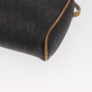 Christian Dior Honeycomb Canvas Shoulder Bag PVC Black Gold Auth 165994-15