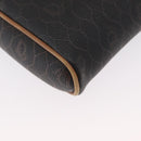 Christian Dior Honeycomb Canvas Shoulder Bag PVC Black Gold Auth 165994-16