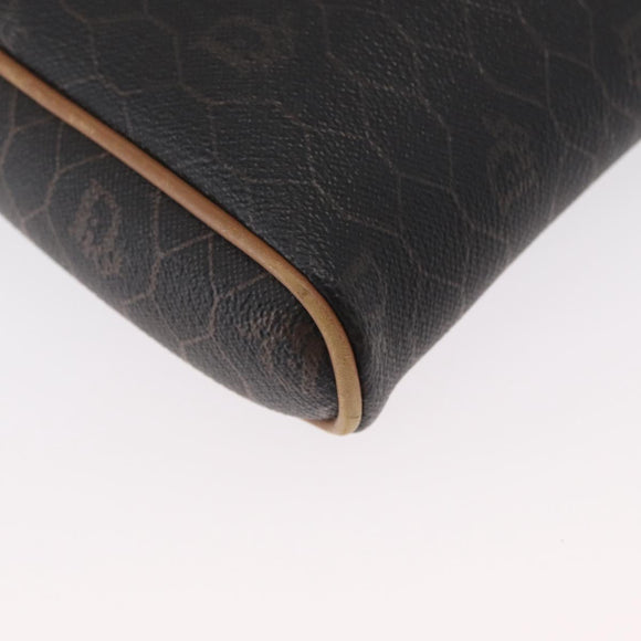 Christian Dior Honeycomb Canvas Shoulder Bag PVC Black Gold Auth 165994