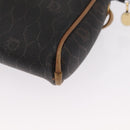 Christian Dior Honeycomb Canvas Shoulder Bag PVC Black Gold Auth 165994-17