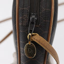 Christian Dior Honeycomb Canvas Shoulder Bag PVC Black Gold Auth 165994-10