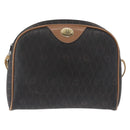 Christian Dior Honeycomb Canvas Shoulder Bag PVC Black Gold Auth 165994-13