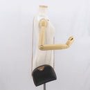Christian Dior Honeycomb Canvas Shoulder Bag PVC Black Gold Auth 165994-21