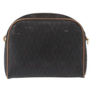 Christian Dior Honeycomb Canvas Shoulder Bag PVC Black Gold Auth 165994-2