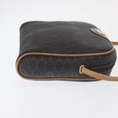 Christian Dior Honeycomb Canvas Shoulder Bag PVC Black Gold Auth 165994-4