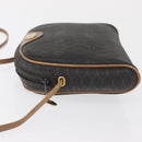 Christian Dior Honeycomb Canvas Shoulder Bag PVC Black Gold Auth 165994-5