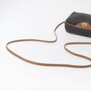 Christian Dior Honeycomb Canvas Shoulder Bag PVC Black Gold Auth 165994-8