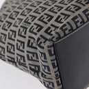FENDI Zucchino Canvas Hand Bag Navy Silver Auth 166002-15