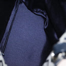 FENDI Zucchino Canvas Hand Bag Navy Silver Auth 166002-11
