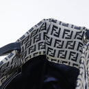 FENDI Zucchino Canvas Hand Bag Navy Silver Auth 166002-18