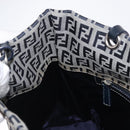 FENDI Zucchino Canvas Hand Bag Navy Silver Auth 166002-19