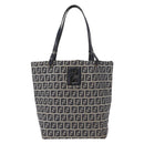FENDI Zucchino Canvas Hand Bag Navy Silver Auth 166002-13