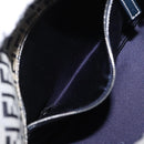 FENDI Zucchino Canvas Hand Bag Navy Silver Auth 166002-21