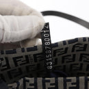 FENDI Zucchino Canvas Hand Bag Navy Silver Auth 166002-12