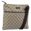 GUCCI GG Supreme Shoulder Bag PVC Beige Silver 141626 Auth 166003-1