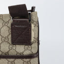 GUCCI GG Supreme Shoulder Bag PVC Beige Silver 141626 Auth 166003-9