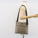 GUCCI GG Supreme Shoulder Bag PVC Beige Silver 141626 Auth 166003-25