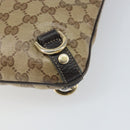 GUCCI GG Crystal Shoulder Bag Coated Canvas Beige Gold Auth 166004-16