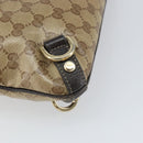 GUCCI GG Crystal Shoulder Bag Coated Canvas Beige Gold Auth 166004-17