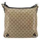 GUCCI GG Crystal Shoulder Bag Coated Canvas Beige Gold Auth 166004-2