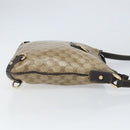 GUCCI GG Crystal Shoulder Bag Coated Canvas Beige Gold Auth 166004-3
