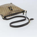 GUCCI GG Crystal Shoulder Bag Coated Canvas Beige Gold Auth 166004-7
