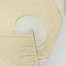 PRADA Shoulder Bag Nylon Leather Ivory Silver Auth 166005-14