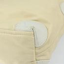 PRADA Shoulder Bag Nylon Leather Ivory Silver Auth 166005-16