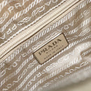 PRADA Shoulder Bag Nylon Leather Ivory Silver Auth 166005-18