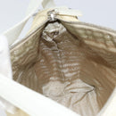 PRADA Shoulder Bag Nylon Leather Ivory Silver Auth 166005-19