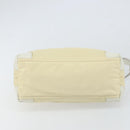 PRADA Shoulder Bag Nylon Leather Ivory Silver Auth 166005-5