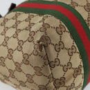 GUCCI GG Canvas Web Sherry Line Tote Bag Beige Gold Red 137396 Auth 166008-15